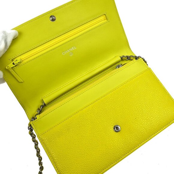 Chanel Light Green Calfskin Timeless WOC Wallet on Chain NQ00847 - Picture 6 of 9